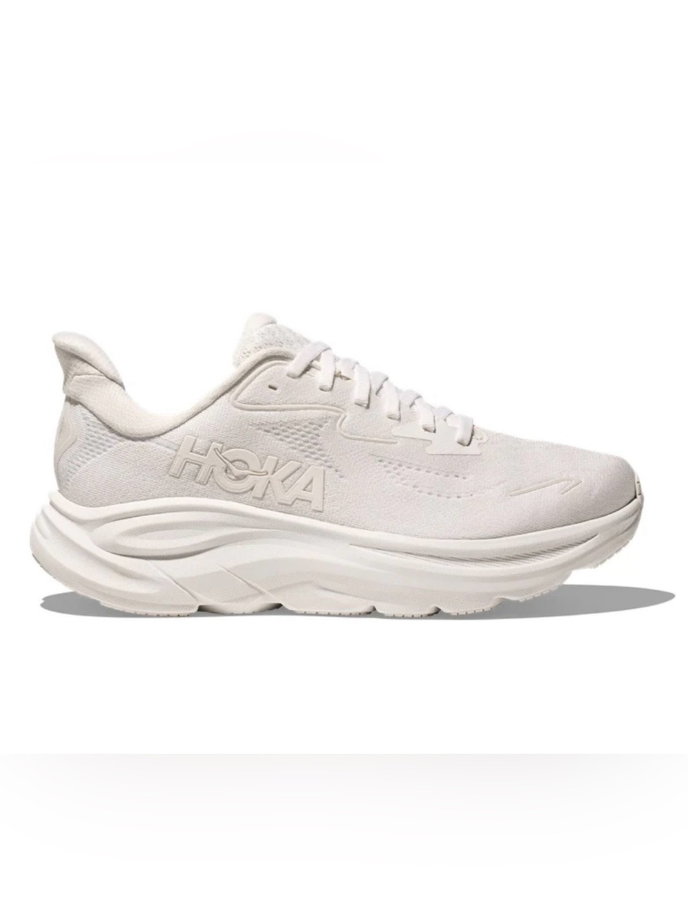 Hoka Clifton 9 Women’s White Plush-Cushion Running Sneaker Size 7.5 - Picture 1 of 13
